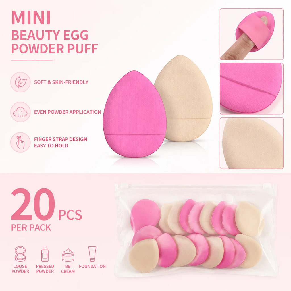 Mini Finger Puff Foundation Small Air Cushion Powder Sponge Face Qme