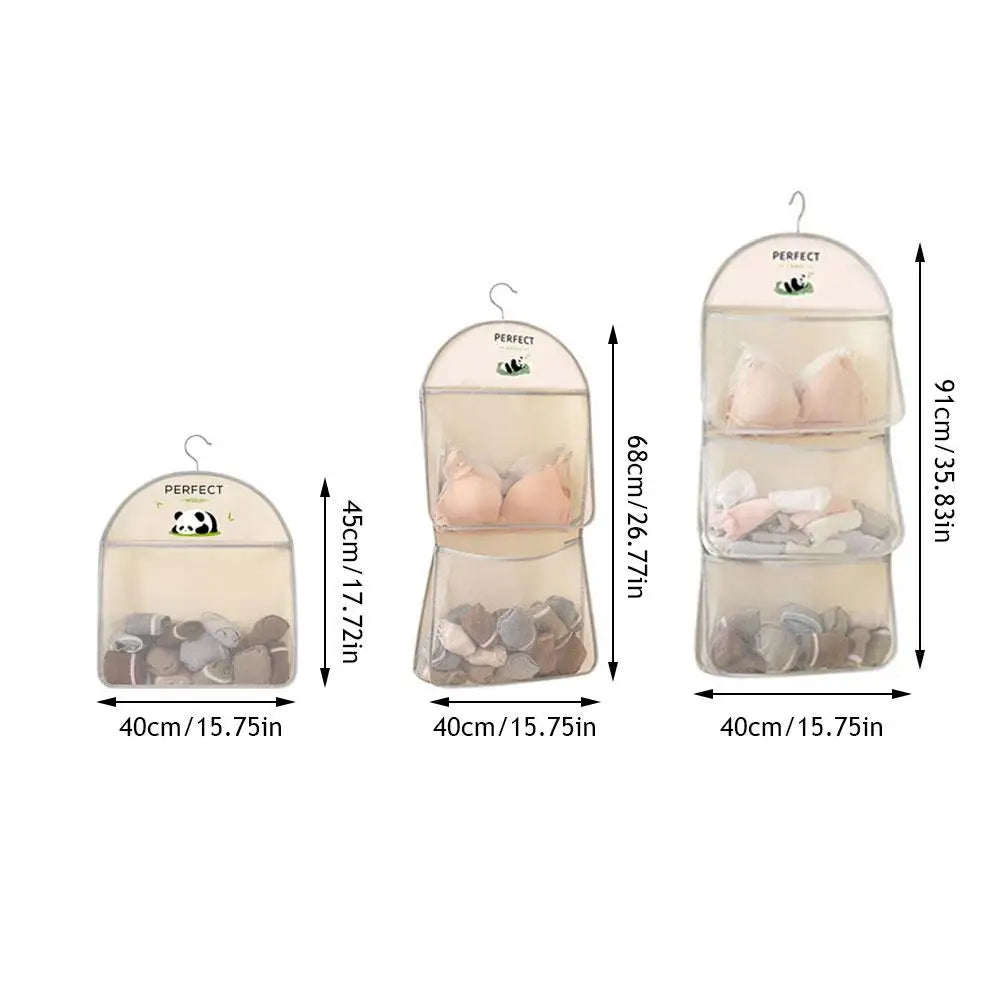 Large Capacity Storage Net, Dormitory Wardrobe, Socks Underwear Hanging Bag, Multilayer Breathable Mesh Pocket Door Storage Bag Qme