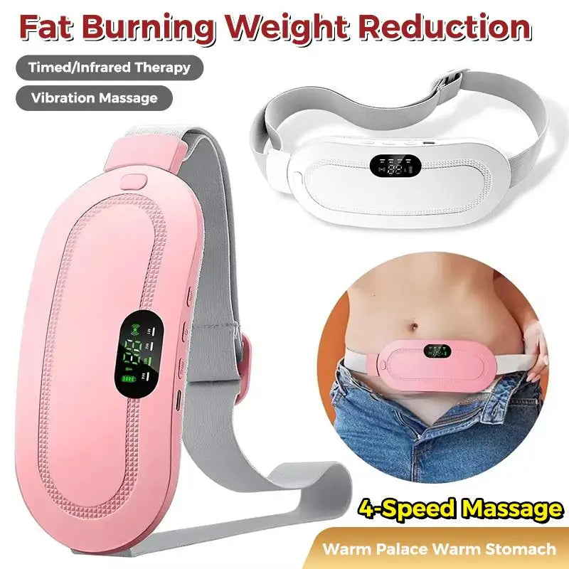 Portable Electric Waist Massage Belt Vibration Infrared Heat Qme