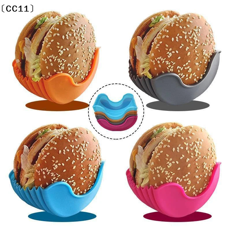 Reusable Burger Rack Useful Gadgets Silicone Frame Tool Holder Shelf Qme