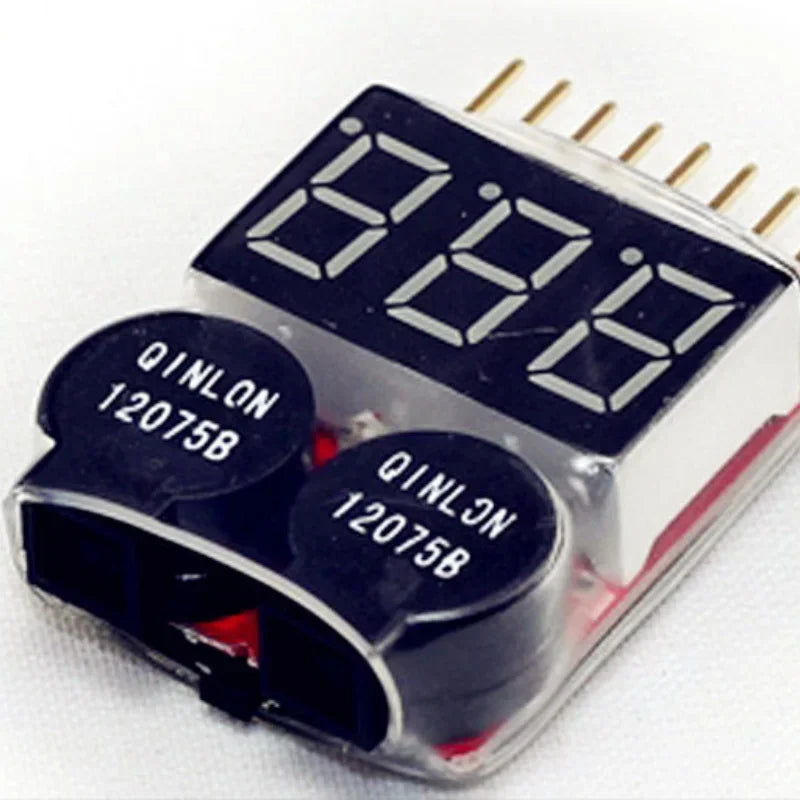 5pcs 1-8S Low Voltage Battery Tester Buzzer Alarm 1-8S Lipo/Li-ion/Fe Battery Voltage 2IN1 Tester Original for RC BB Ring Qme