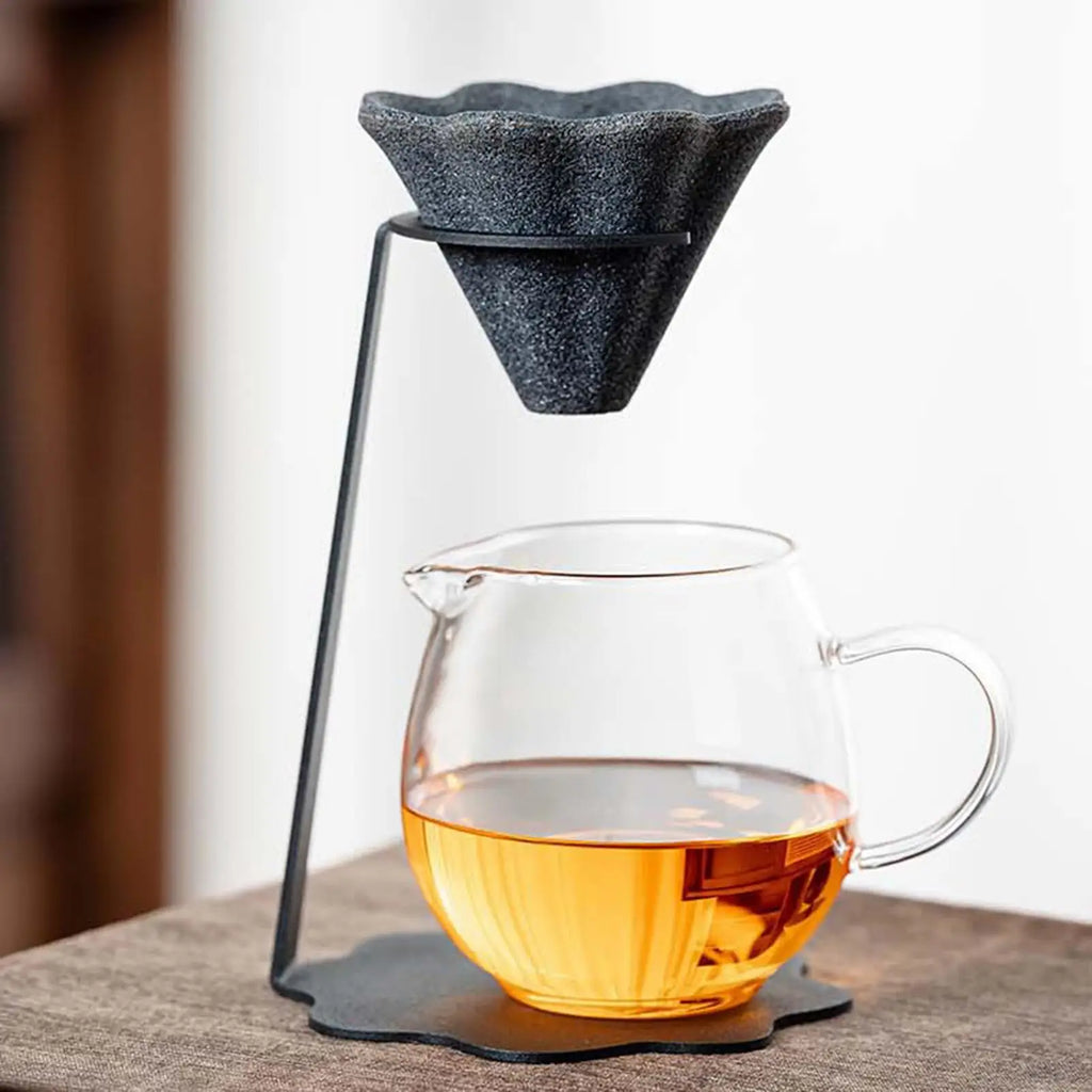 Ceramic Pour Over Coffee Makers Reusable Pyramid Shape Non Porous Tea Qme