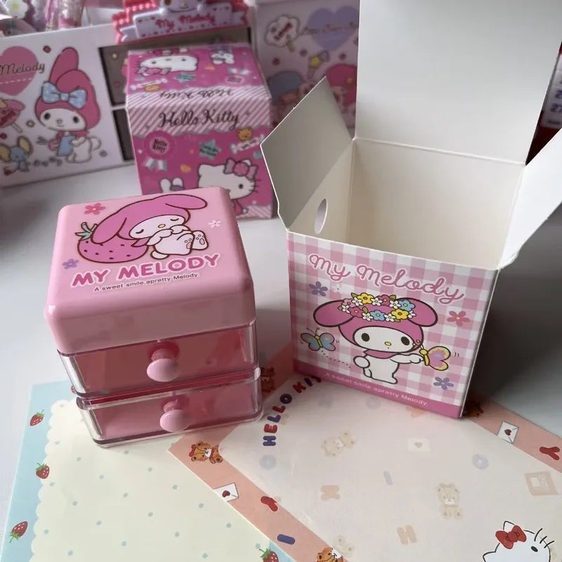 Hello Kitty Kuromi Japanese-style Cartoon Desktop Organizer Cute Mini Qme