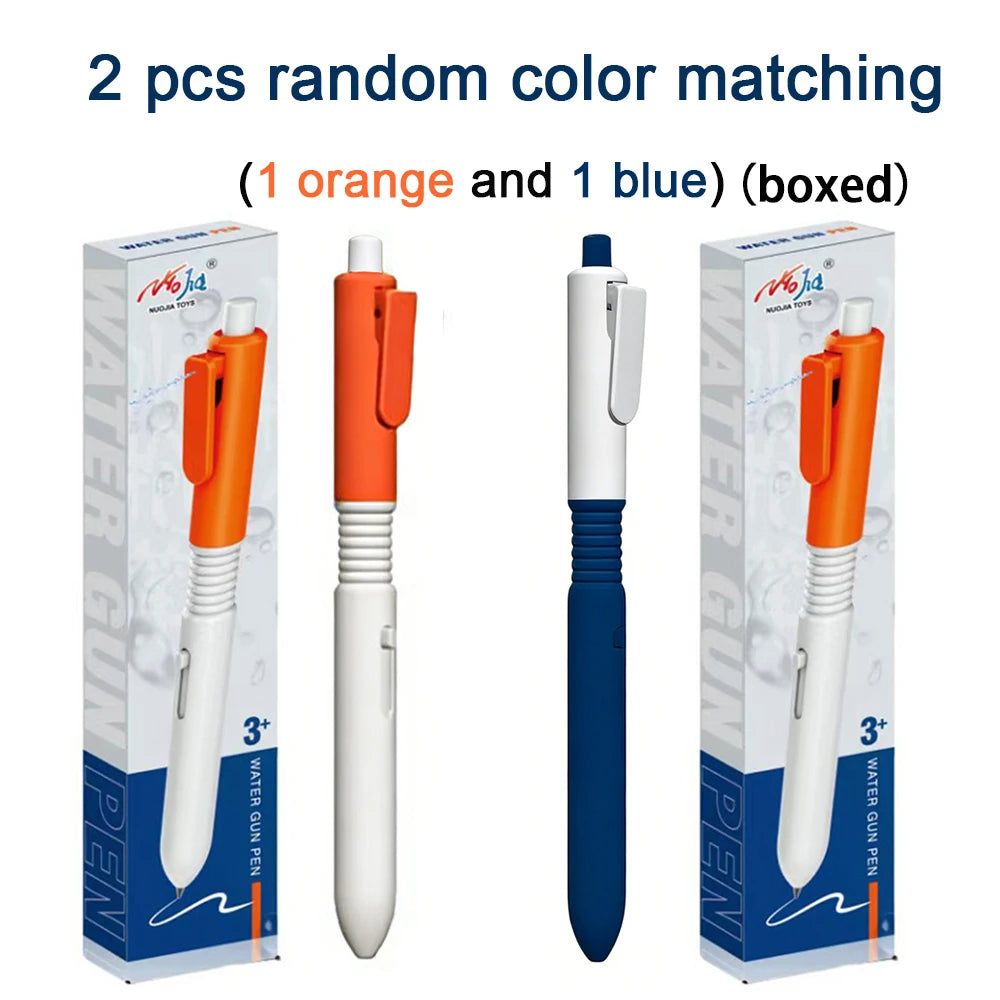 2 In 1 Multifunctional New Water Gun Pen Funny Prank Toy Black Ink Ballpoint Pen Creative Spray Water Stationery Qme 2 Pcs mix boxed