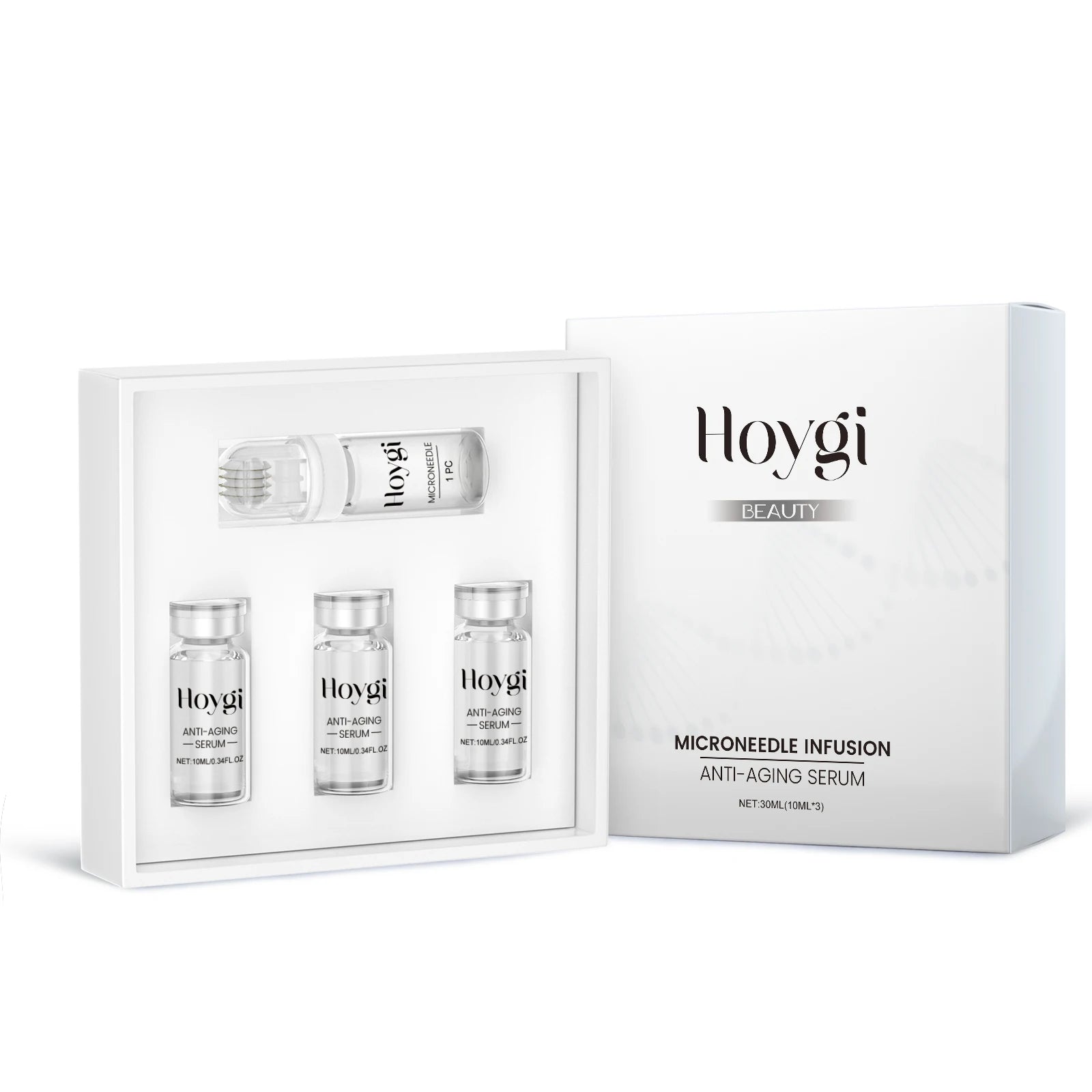 Hyaluronic Acid Essence Skin Care Roller Set Tightening Massage Facial Skin Smoothing Nourishing Improve Rough & Matte Skin Qme 1 Boxed