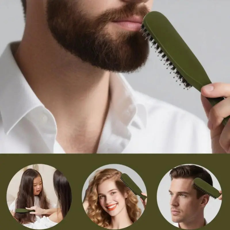 Boar Bristle Hair Brush Travel Portable Comb Women Combs Scalp Qme