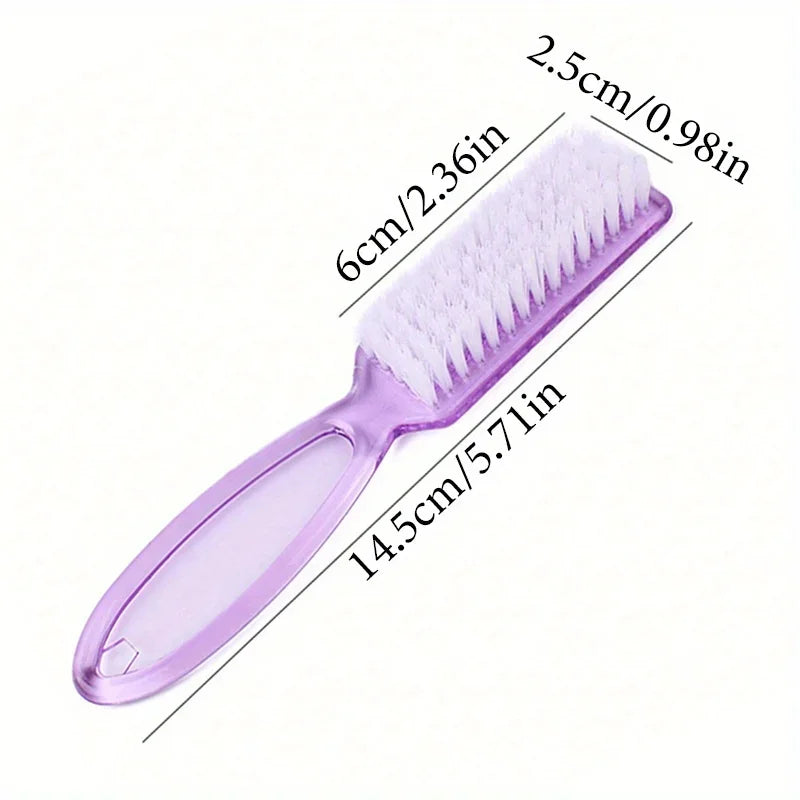 2PCS Nail Art Brush Long Handle Brush Square Head Multifunctional Nail Dust Manicure Dust Cleaning Brush Qme