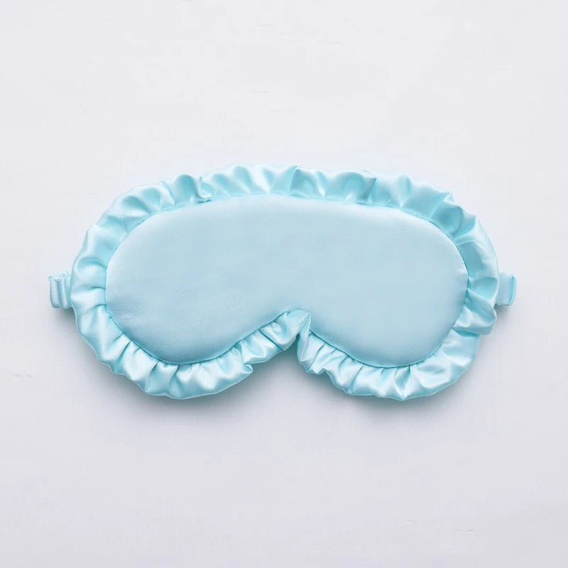 Silk Ruffle Sleep Eye Mask Protection Travel Soft Sleeping Shading Qme GN