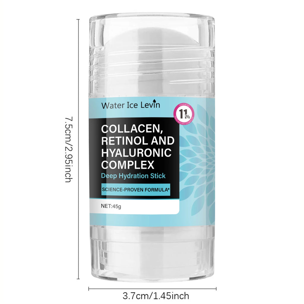 Retinol Collagen Facial Care Stick, Tightens Facial and Neck Skin, Suitable for Both Men and Women, Moisturizing, Refreshing, Easy to Absorb, Elastic and Translucent, Locks in Moisture, Long-Lasting Hydration Qme 1 Piece 45g