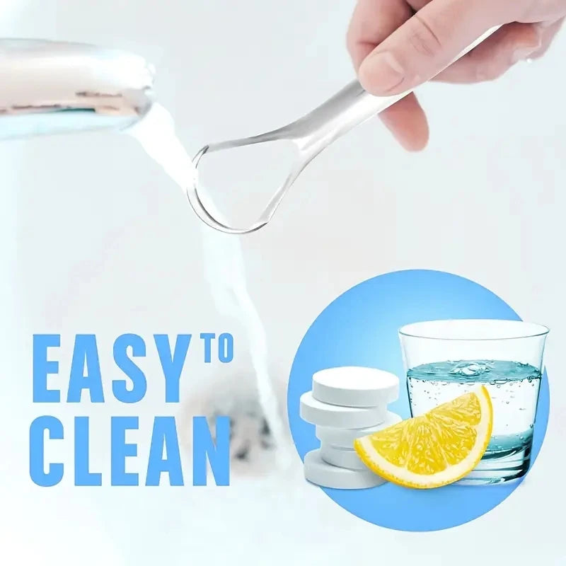 Premium Metal Tongue Scraper Cleaner Adults Kids Portable Stainless Qme