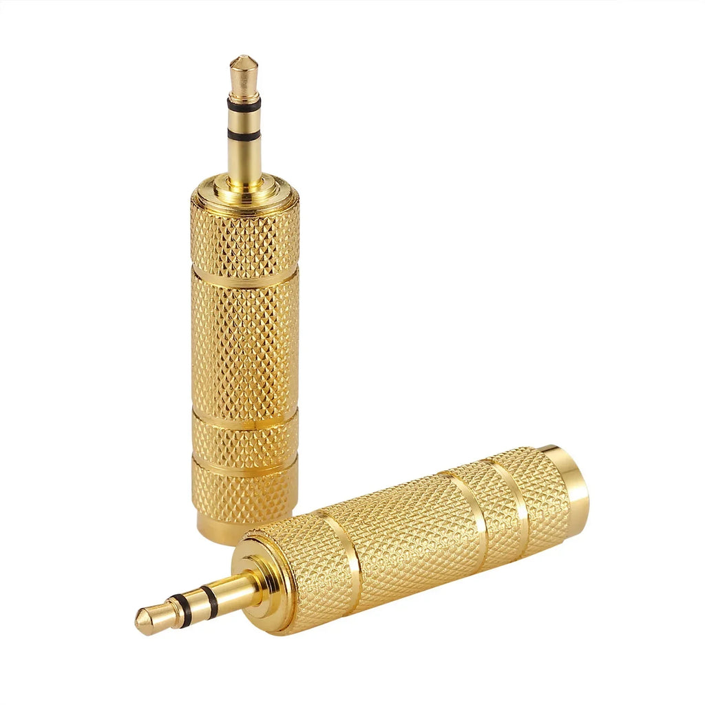 10PCS Audio 6.5 To 3.5 Adapter Microphone Microphone Headset 3.5mm Male Hole To 6.35 Female Plug Big To Small Qme