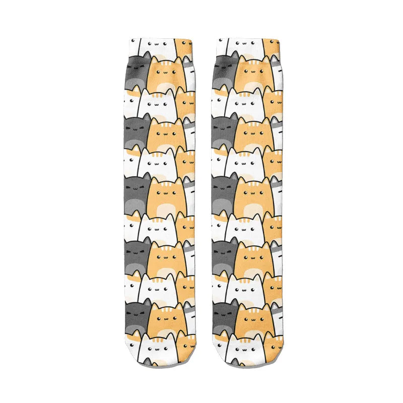 Cute Animal Women's Socks Unisex Crazy Hip-hop Fun Creative Design Qme style12 One Size