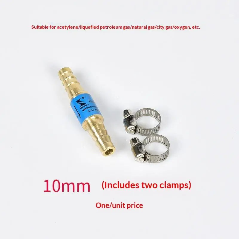6mm/8mm/10mm Pipe Flashback Arrestors Acetylene Oxygen Propane Fuel Check Safety Valve Tube Flashback Arrester With Pipe Clamps Qme A4