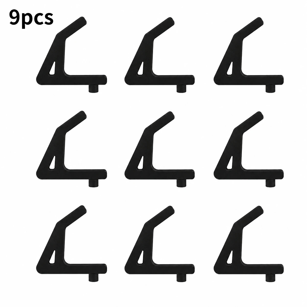 3/6/9Pcs Heavy Duty Shelf Support Hooks 10.3mm Hole Spacing Universal Auxiliary Fittings For Garage Warehouse Storage Racks Qme black 9pcs