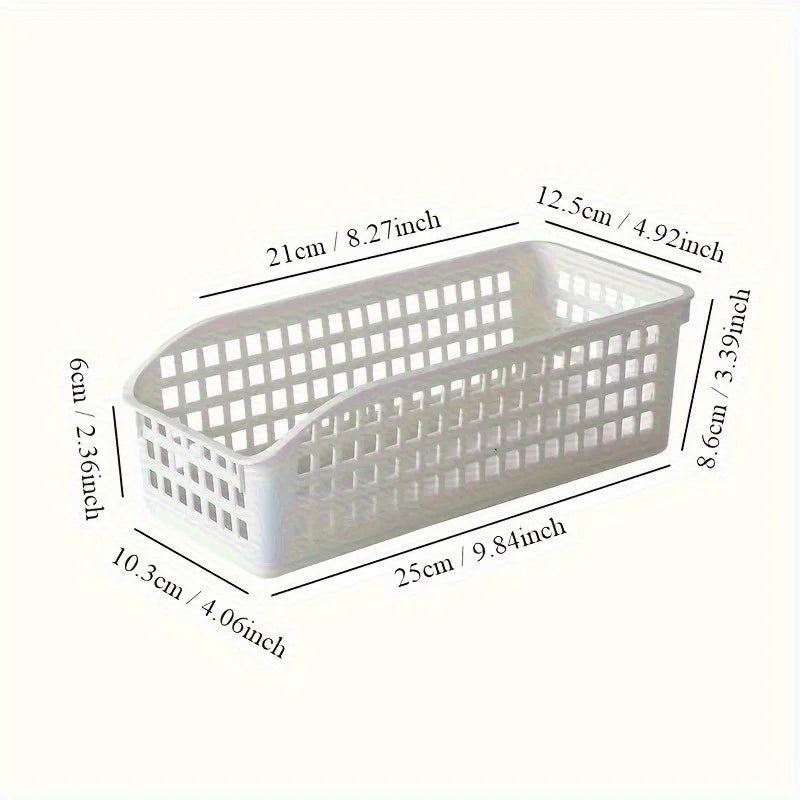 4pcs Stackable Storage Basket Set-Multifunctional Plastic Storage Box,Suitable for Books, Snacks,etc.Ideal Choice for Family Qme