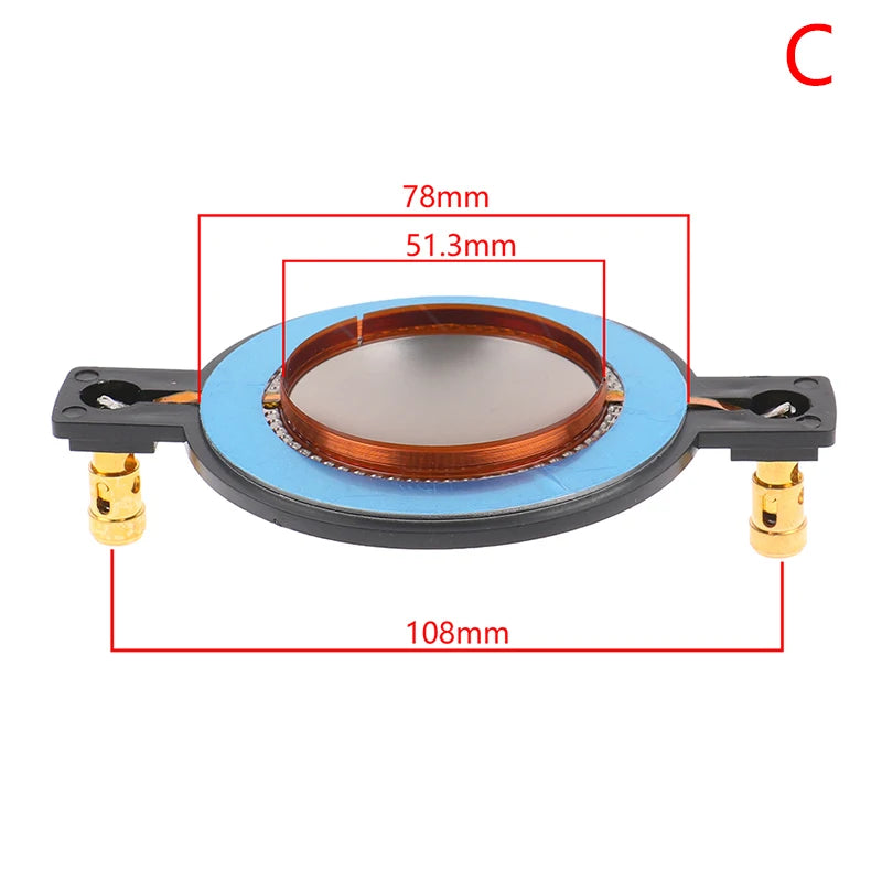 34 4 44 51 3 72 2 74 5 Core Tweeter Voice Coil Membrane Titanium Film Qme 51.3mm