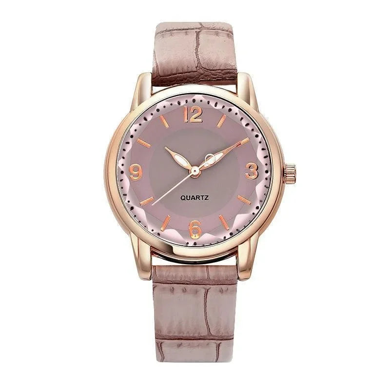 Leather Strap Ladies Watch Polygon Glass Luxury Women clocks Dial Quartz Creative Fashion Quartz Watch Qme 8