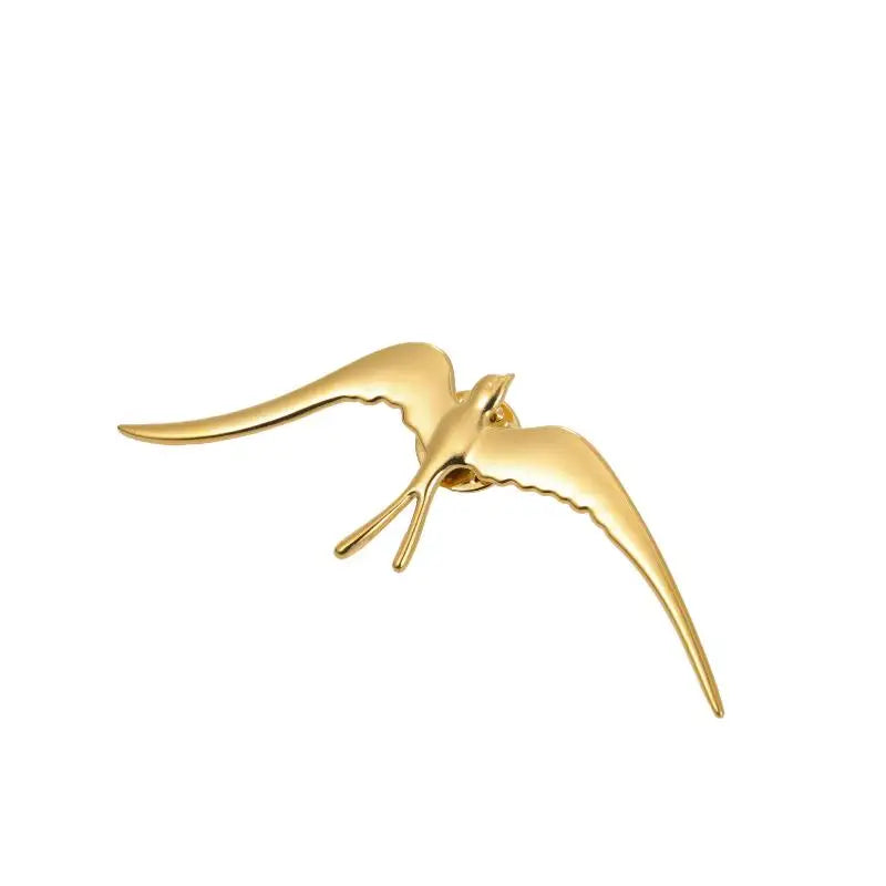 Stainless Steel Hummingbird Eagle Hawk Metal Brooch Animal Lapel Pins For Men Women Syrian National Emblem Badges Jewelry Gift Qme A14