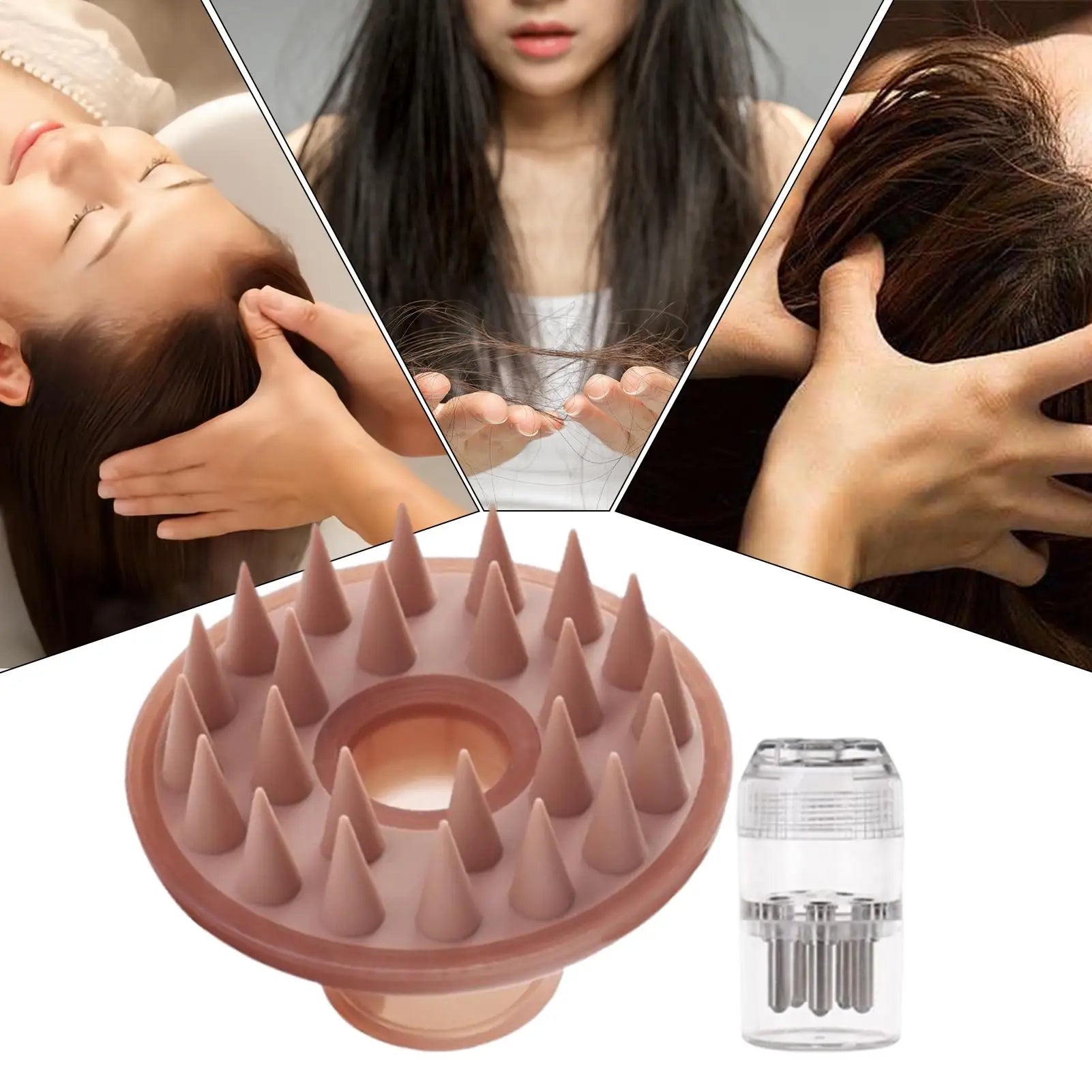 Silicone Scalp Massager Shampoo Brush Hair Stimulator Brush Bath Massage Brush Scalp Massager Hair Shower Brush Qme