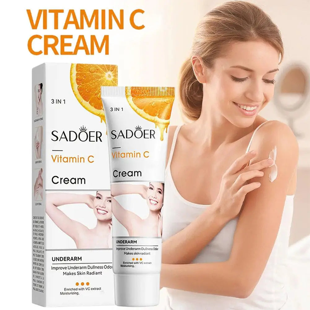 Vitamin C Underarm Cream Skin Whitening Body Dark Spot Remover Qme