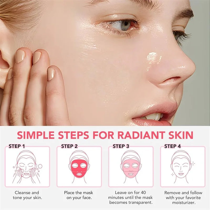 10PCS Collagen Anti Wrinkle Facial Mask Anti Aging Fade Fine Lines Firm Skin Moisturizing Brightening SkinCare Korean Cosmetics Qme