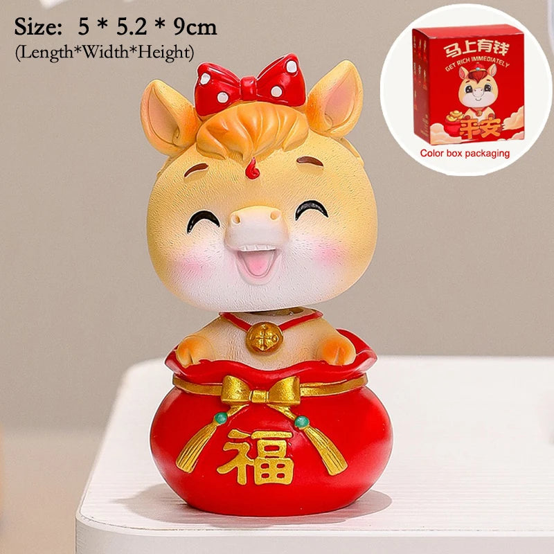 2026 Cute Year Horse Ornament Lucky Toy DIY Desktop Decoration Car