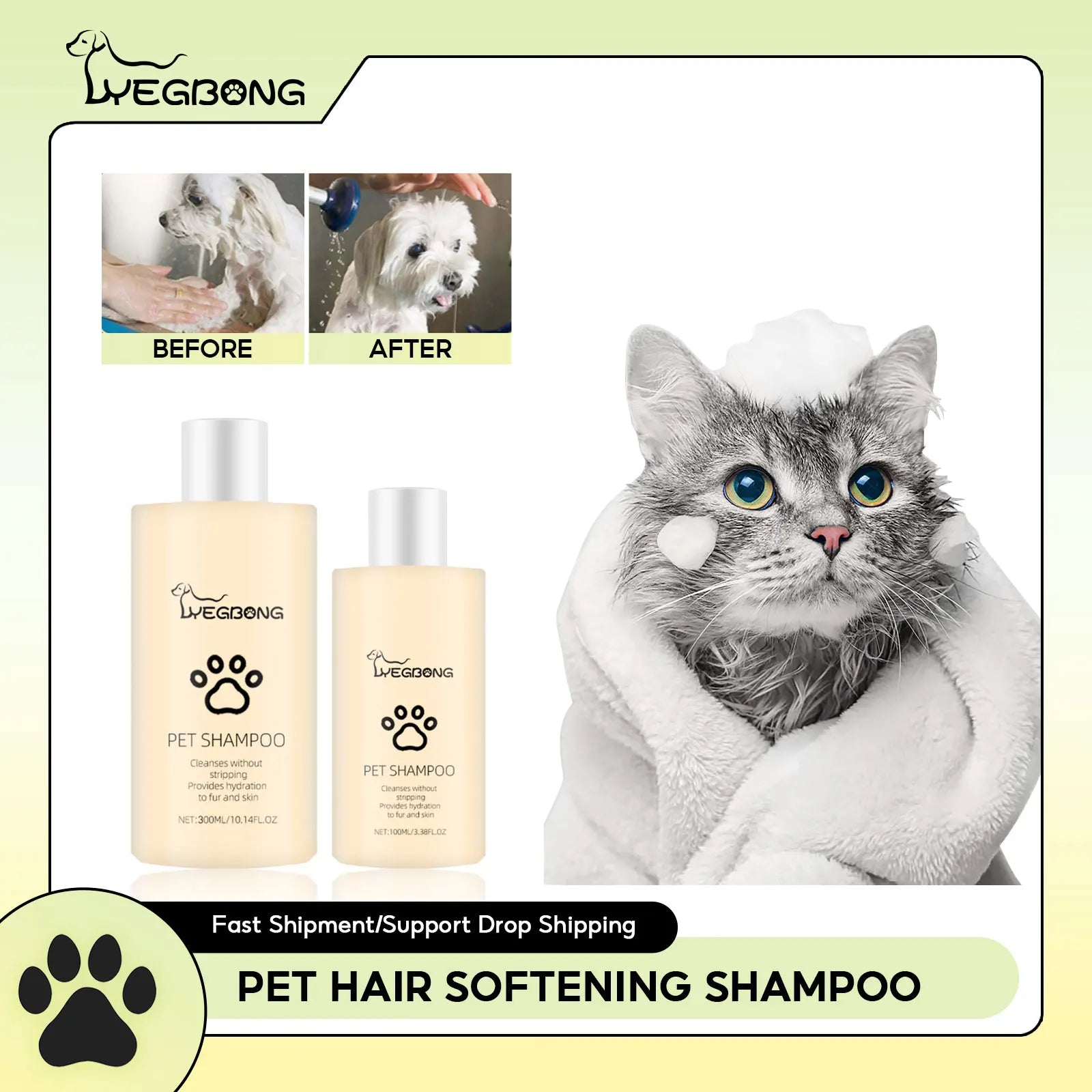 Pet Wash Shampoo Dogs Hair Soften Dirts Mites Removal Flea Kille Deodorizing Reduce Itching Anti Flea Pet Grooming Puppy Shampoo Qme