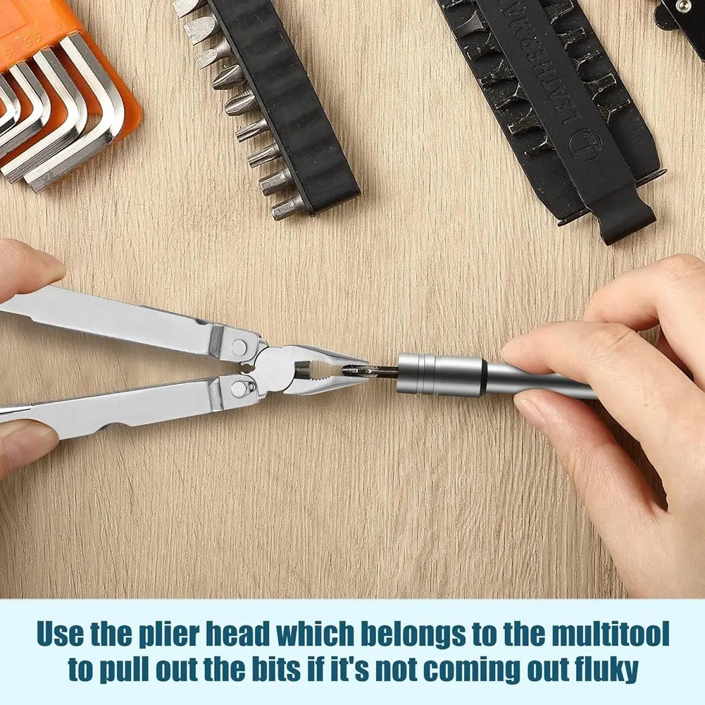 A02F-2Pack Multitool Bit Driver Extender 1/4 Inch Extension Rod Drill Bit With Flat Handle For Enhanced Accessory Use Qme