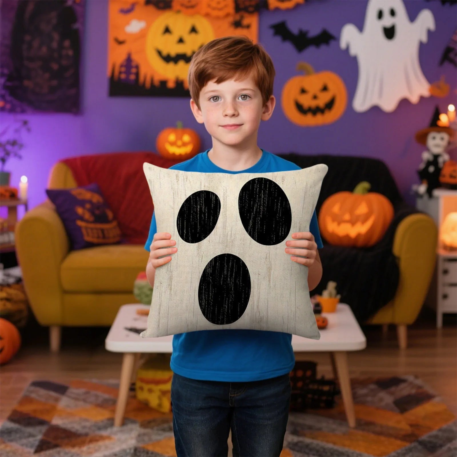 Funny Halloween Themed Pillowcases Washable Sofa Car Cushion Cover Holiday Party Home Store Decoration Pillow Cover Qme