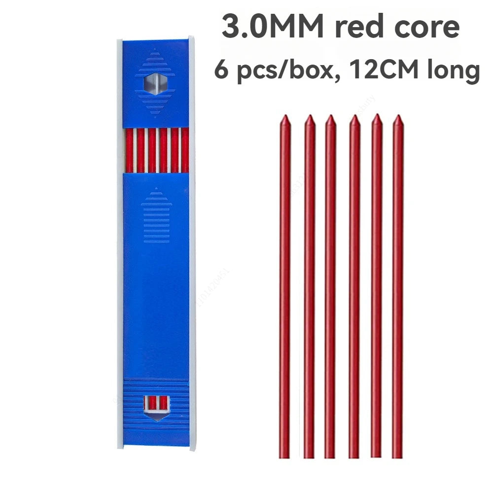 Mechanical Pencil Set 3.0mm Full Metal Art Drawing Painting Automatic Pencil with Leads Office School Supply Qme 1 red refills