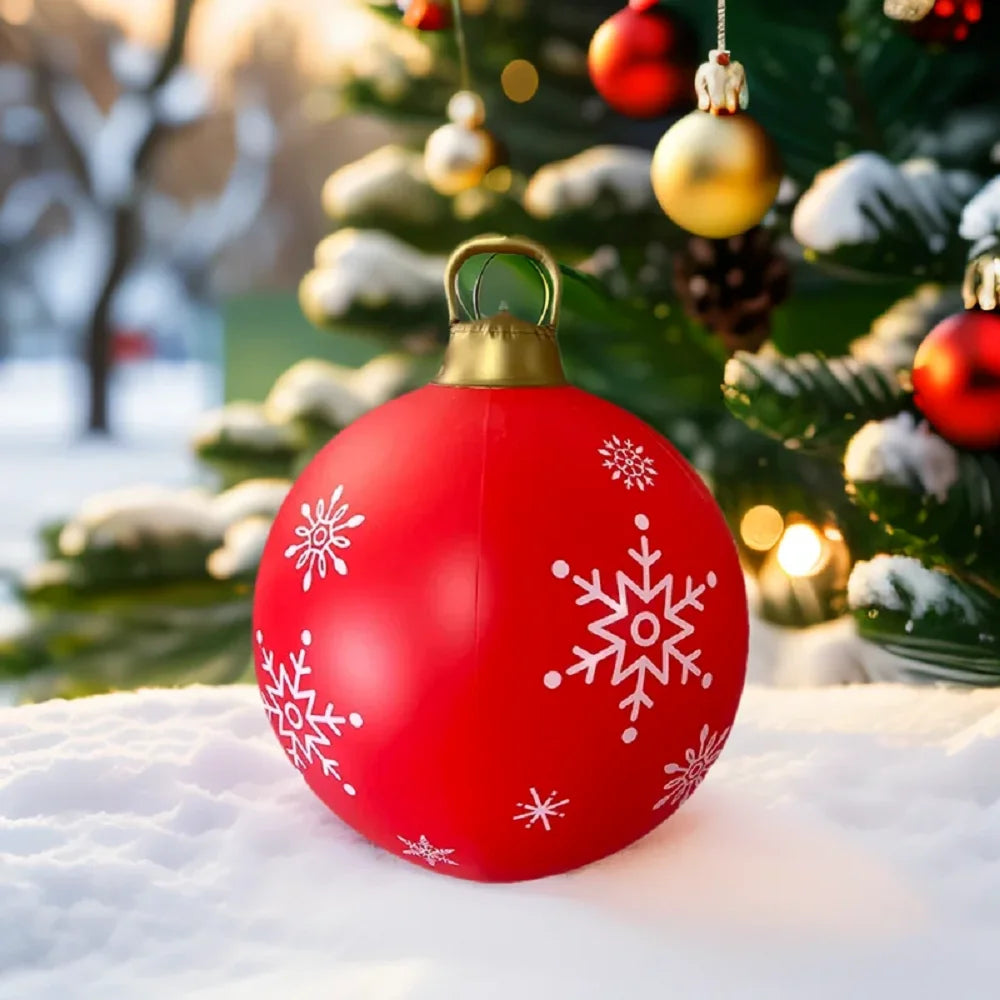 60CM inflatable Christmas ball Giant Christmas ball Indoor porch garden tree decoration inflatable toy Christmas supplies Qme