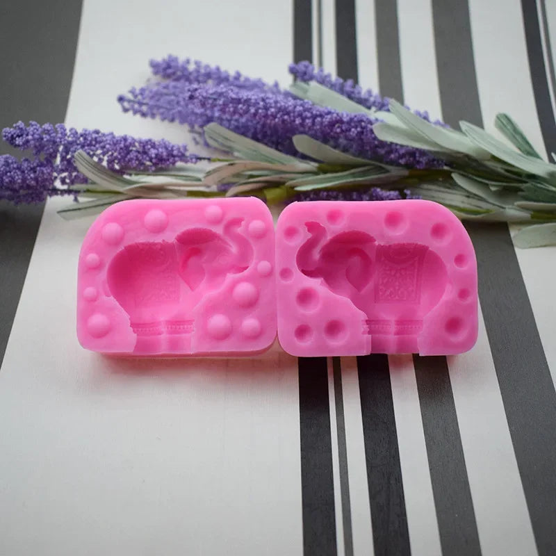 Creative Mini Elephant Silicone Mold DIY Craft Candle Making Pastry Qme