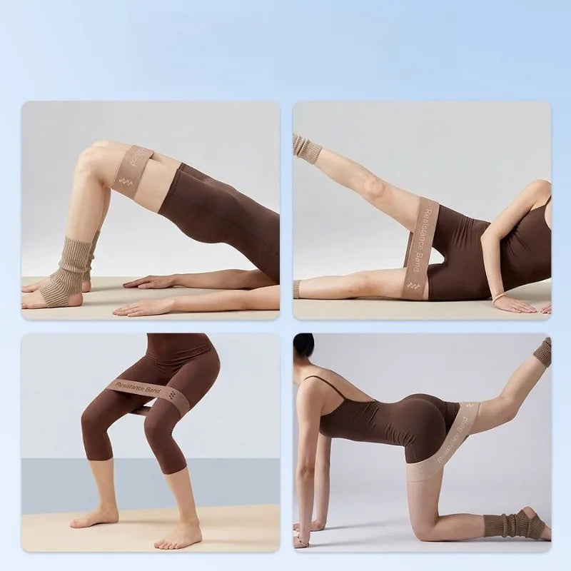 Yoga Resistance Band Glute Leg Workout Elastic Bands Squats Pilates Qme