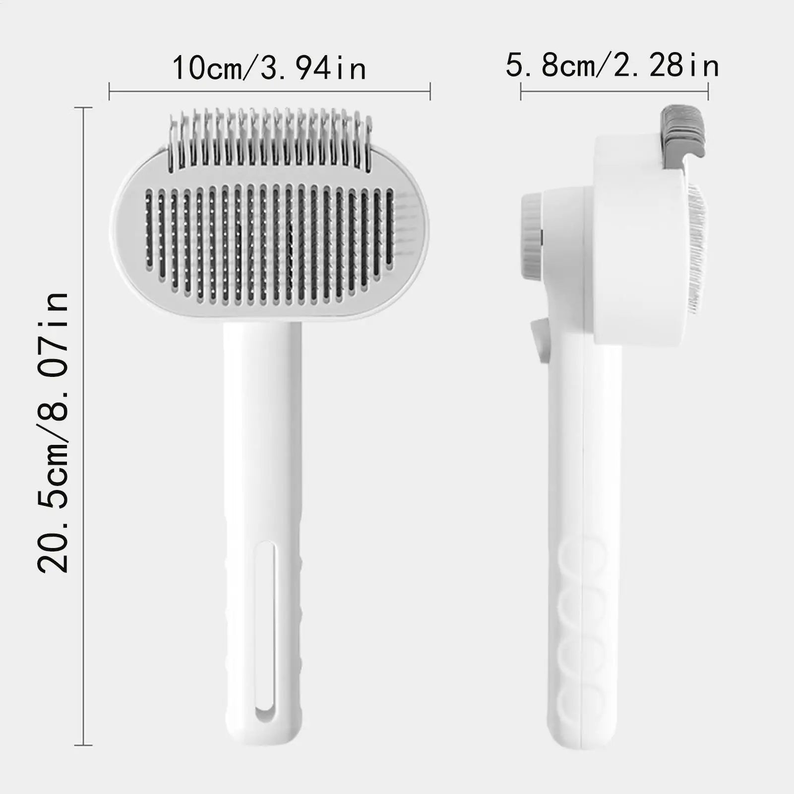 Dog Grooming Brush Adjustable Teeth Self-Cleaning Shedding Dog Hair Brush Cat Comb for Long Short Thick Small Medium Large Breed Qme