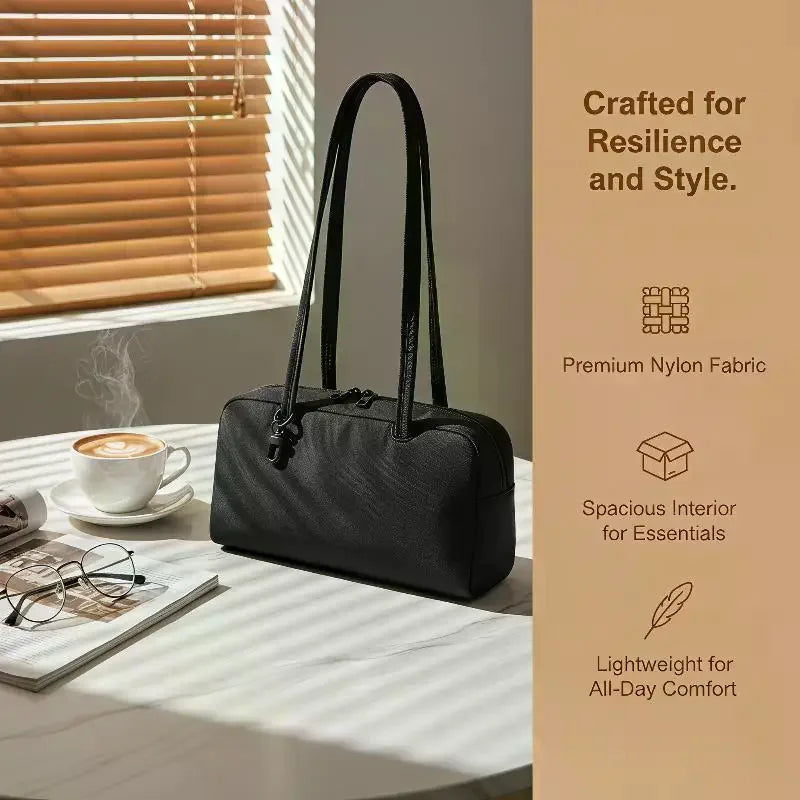Minimalist Nylon Shoulder Handbag With Large Capacity Tote Bag For Women Daily Commute Shopping Outings Girl Gifts Qme