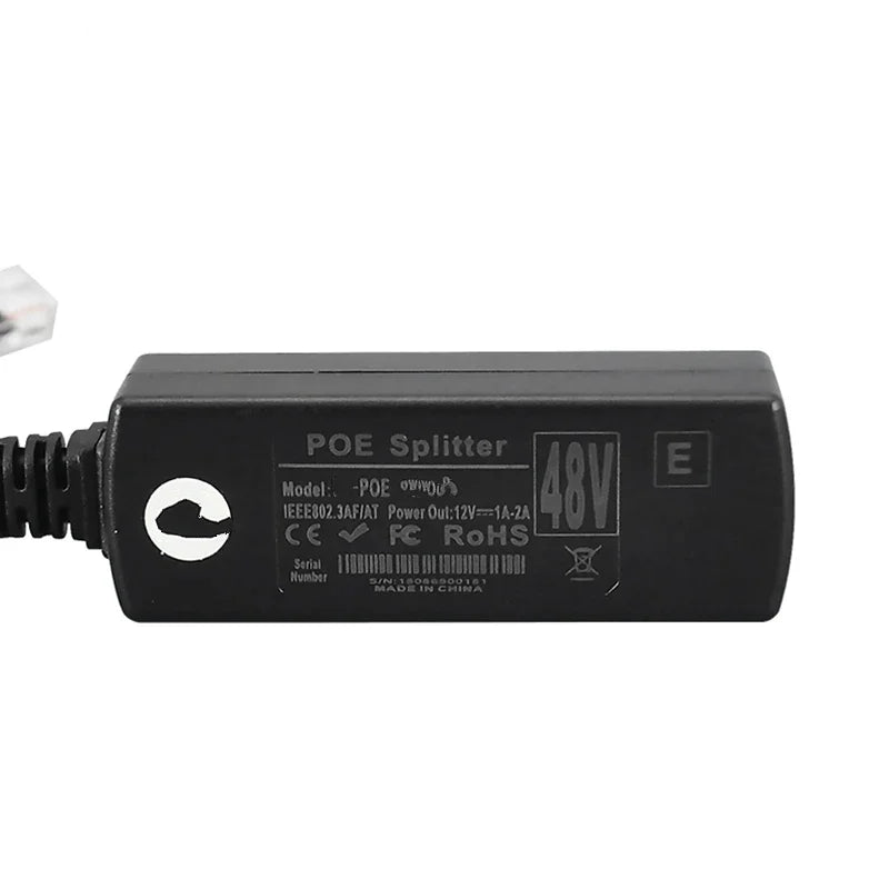 ESCAM DC 48V to 12V POE Adapter Injector POE Splitter Connector IEEE802.3af 10/100M For IP Camera VoIP Phone AP 15.4W Output Qme