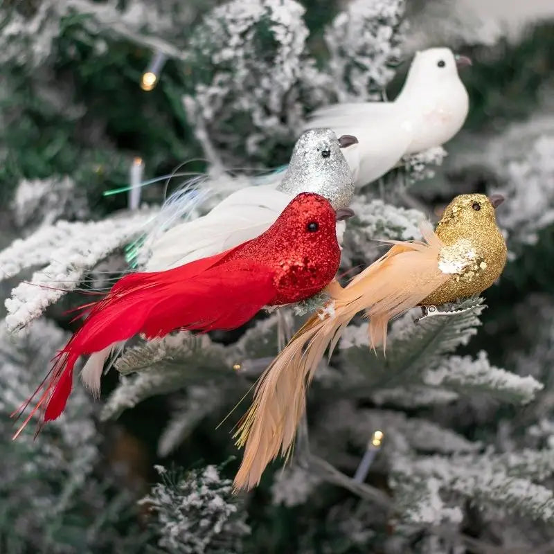 Glitter Artificial Birds Foam Feather Mini Models DIY Craft Home Qme