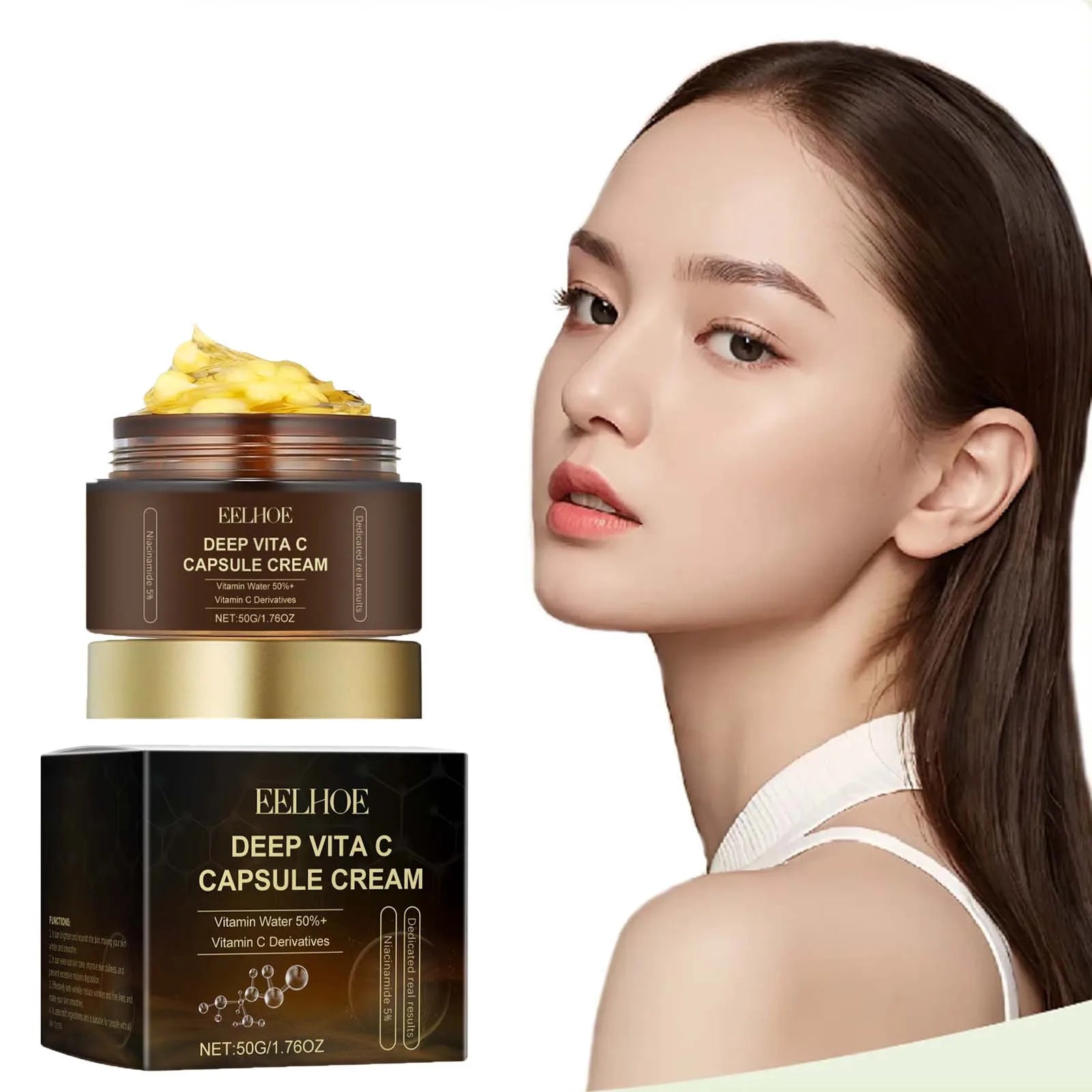 Nicotinamide Cream Capsules Brightening Hydrating Fade Dark Spot Lightening Melasma Even Skin Tone Shrink Pore Vitamin C Cream Qme