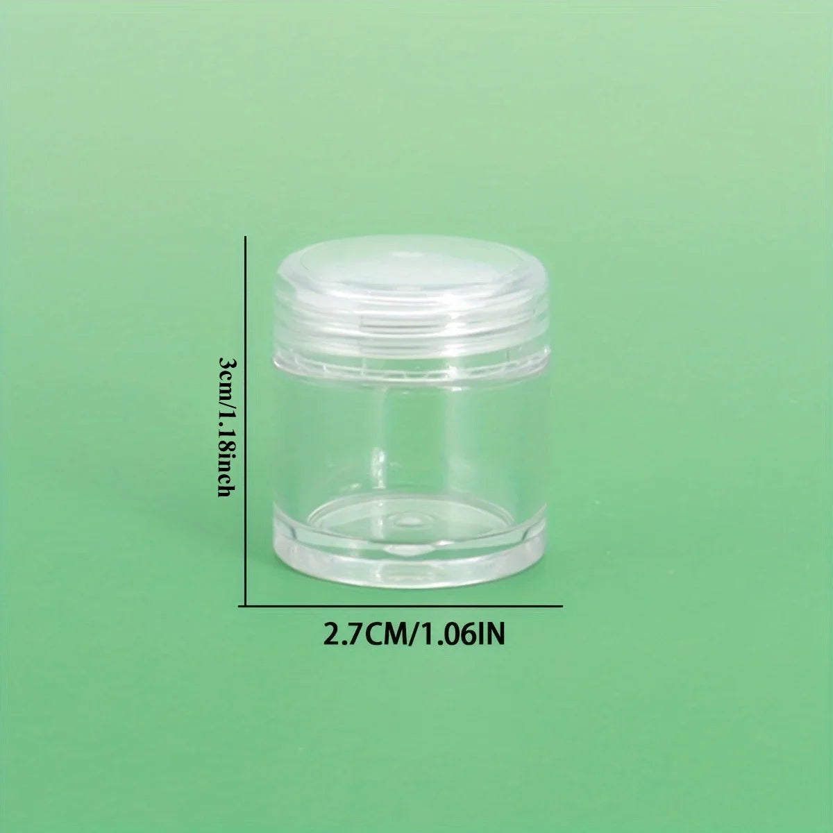 Mini transparent powder compact, small travel-sized cosmetic glitter container, dispenser, cosmetic storage jar Qme