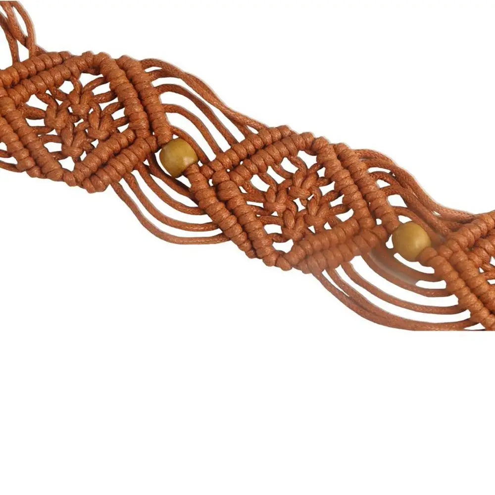 Belts Retro Beads Wax Rope Beach All-match Waist Ethnic Braided Belt Qme