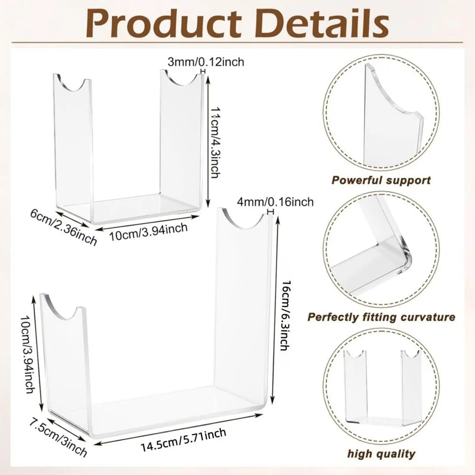Antler Mount 4-Piece Shelf Holder Organizer Acrylic Display Stands Qme