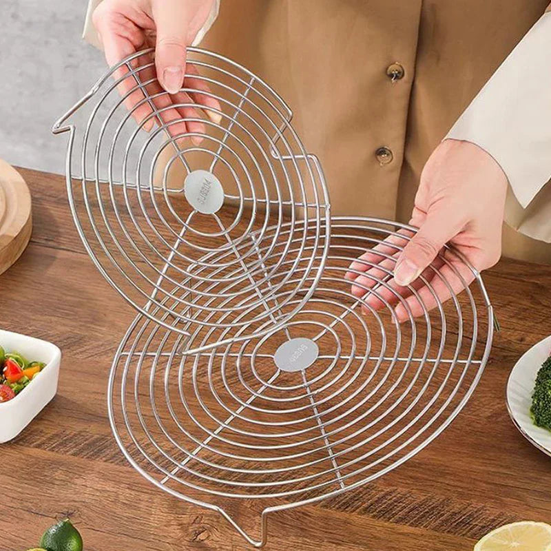 Stainless Steel Steamer Rack Multifunction Pot Steaming Tray Dumplings Eggs Grill Stand Kitchen Tableware Cooking Utensils Qme