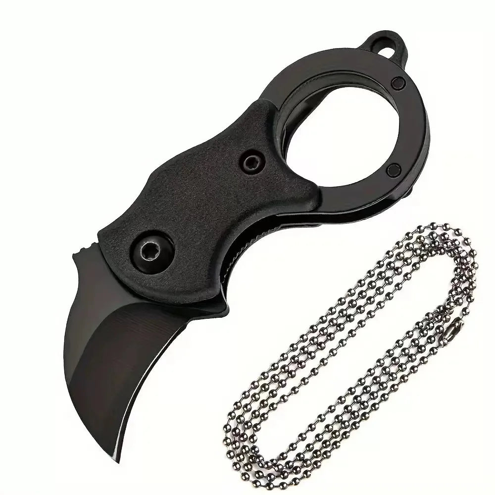 Eagle claw mini disassembly express knife anti body keychain folding knife wolf claw outdoor portable anti body knife Qme Black 1pc