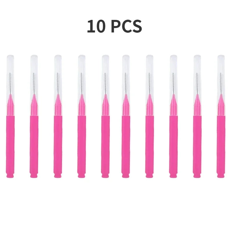 5/10/50PCS Mini Eyebrow Brush Brow Perm Brush Disposable Brow Lifting Brushes Bendable Micro Eyelash Brush Applicators Tools Qme 10PCS Pink