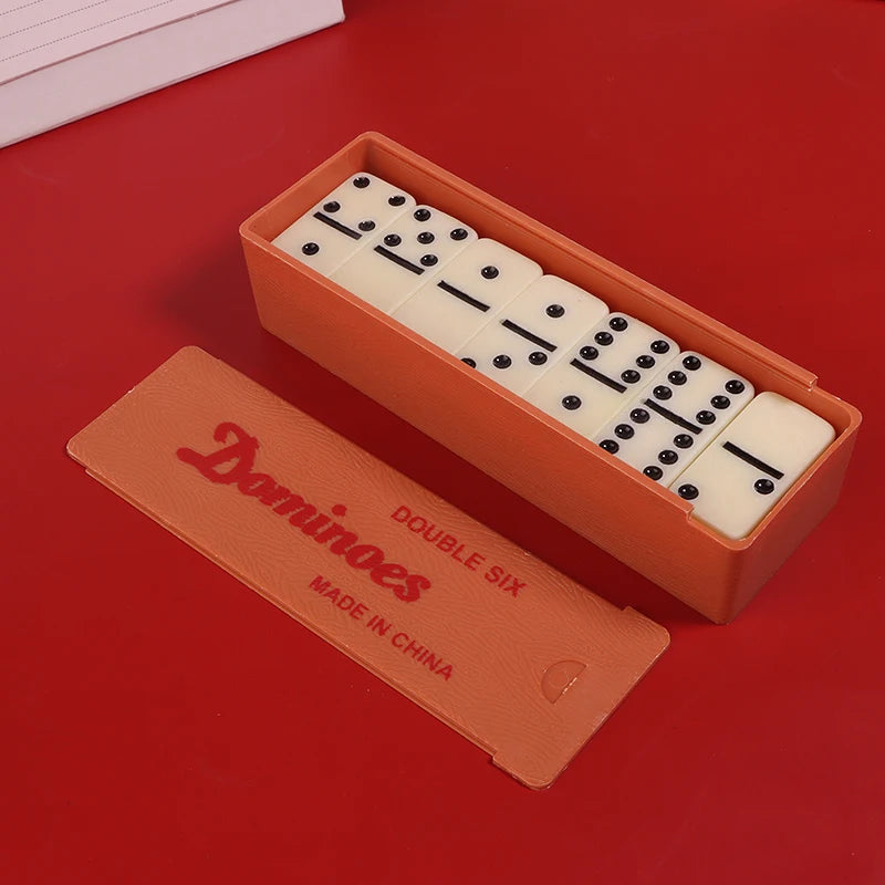 Domino Game Box Melamine 28 Dominoes Tiles Gifts Professional Table Qme