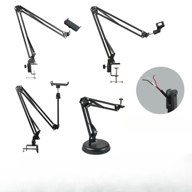 Professional Flexible Desktop Microphone Hanging Adjustable Boom Scissor Arm Stand for Streaming Qme