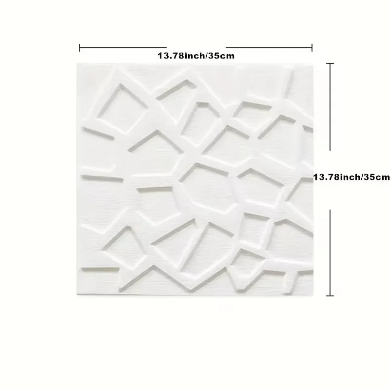 3D Waterproof and Stain-Resistant Self-Adhesive Modern Style Wallpaper Ceiling Living Room Background Home Decor Wall Sticker Qme white 12pcs 35x35cm