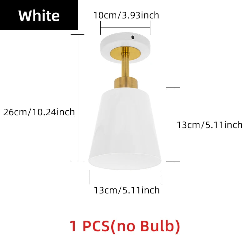 Modern Rotatable Aisle Ceiling Light Lamps for Corridor Balcony Cloakroom Entrance Hallway Led Indoor Lighting Iron Horn Shaped Qme WHITE