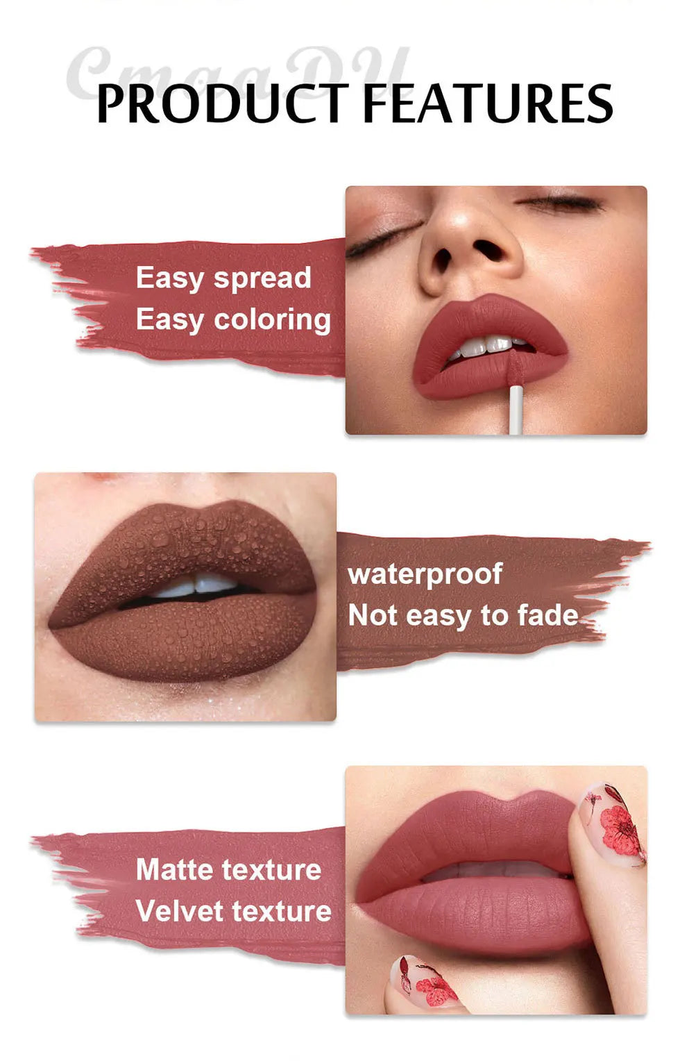 1pcs Waterproof Matte Velvet Lip Glaze Moisturizing Long Lasting Non-stick Cup Not Easy To Fade Lip Gloss Lipstick Makeup Qme