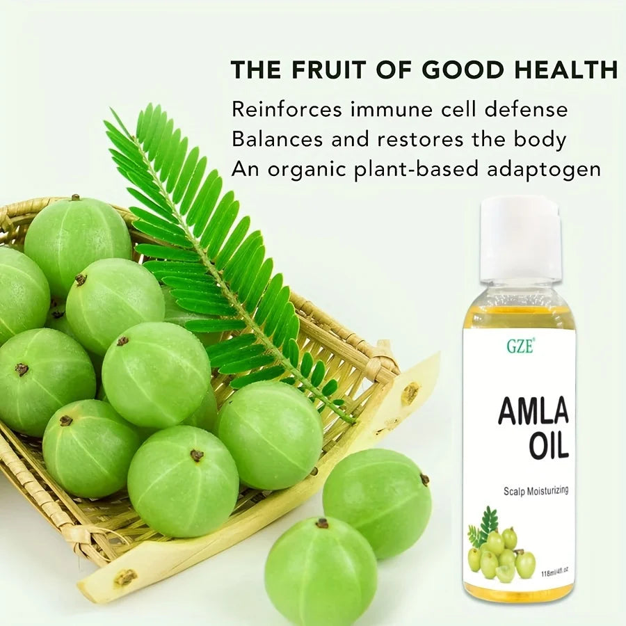 GZE Amla Hair Oil For Healthy Hair Shine and Moisturized Scalp, Indian Hair Oil for Men and Women, Bio Oil for Hair Qme